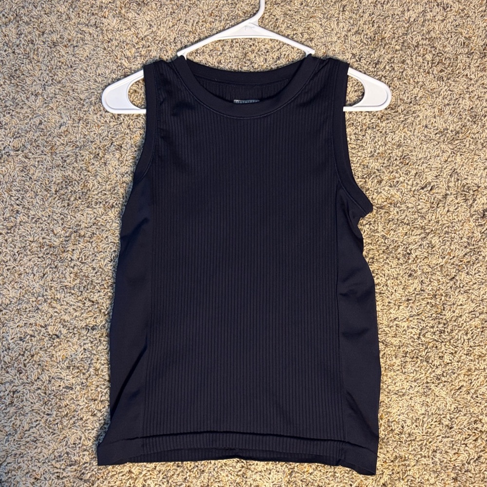 Athleta Renew High Hip Ribbed Tank in Dark Blue.